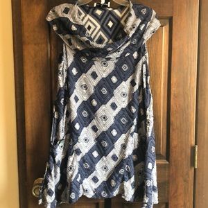 Neon Buddha Blue Sleeveless Cowl neck Tunic Small